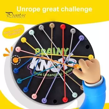 1/2 комплекта детская игра по распутыванию веревок настольная игра узел веревки логическое мышление интерактивная обучающая красочная эластичная веревка распутывание игрушка 1pc