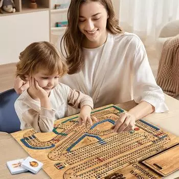 1/2 комплекта настольная игра «Войны Криббиджа» для детей, взрослых, семейная вечеринка, многопользовательская интерактивная деревянная пластиковая портативная непрерывная настольная игра «Криббидж» A