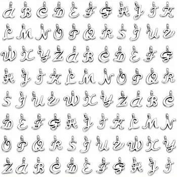 1/2 комплекта подвеска с буквой сплава кулон с буквой AZ английская буква подвеска ювелирные изделия DIY браслет ожерелье 1set