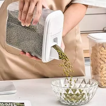 1,2 л/1,8 л ящик для хранения зерна прозрачный герметичный контейнер для хранения зерна с фасолью и лапшой с фильтром и двойной открытой крышкой для дома S