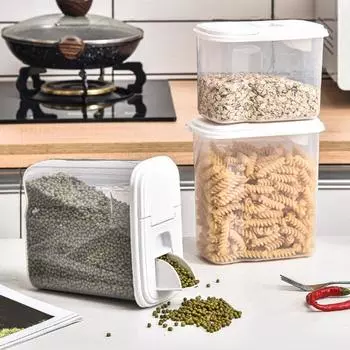 1,2 л/1,8 л ящик для хранения зерна прозрачный герметичный контейнер для хранения зерна с фасолью и лапшой с фильтром и двойной открытой крышкой для дома S