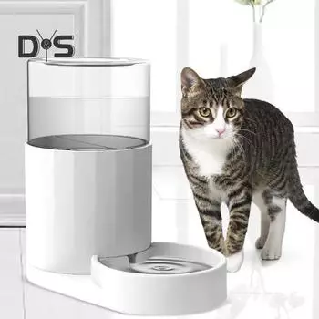 1,2 л автоматический поилка для домашних животных, безопасный диспенсер для воды с герметичным нескользящим основанием, прозрачный фонтанчик для воды для домашних животных для кошек, маленьких собак белый