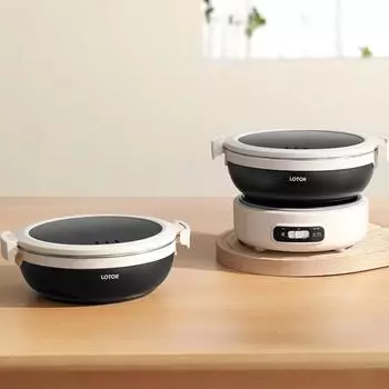 1,2 л складная электрическая кастрюля для приготовления пищи портативная мультиварка дорожная рисоварка Split Hot Pot 304 нержавеющая сталь электрическая кастрюля 500 Вт EU белый