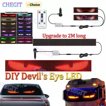 1,2 м ~ 2 м светодиодная матричная панель Devil s Eyes, экран, пульт дистанционного управления, анимационный дисплей, экран, подсветка для лобового стекла автомобиля и грузовика