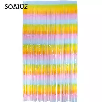 1*2 м модная красочная бахрома в виде макарон на свадьбу, день рождения, вечеринку, украшение, дождевая мишура, фольга, занавеска для детского душа, настенные шторы 1m x 2m