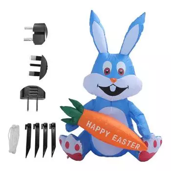 1,2 м пасхальные надувные кролики мультфильм милый веселый инновационный надувной пасхальный надувной декор для улицы EU Plug 220V