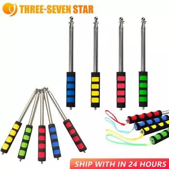 1,2 м телескопический флагшток из нержавеющей стали с губчатой ручкой, флагшток для туристического гида, обучающая палка, указатель для учителя, ручной флагшток 1.2M зелёный