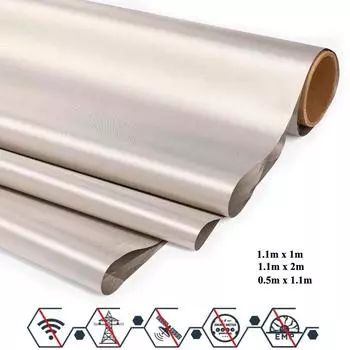 1-2 м ткань защиты от электромагнитного излучения, блокирующая радиочастотные идентификаторы, сигнал Wi-Fi, электромагнитные помехи, низкочастотные радиочастотные помехи, высокоэкранирующая проводящая ткань для подкладки m