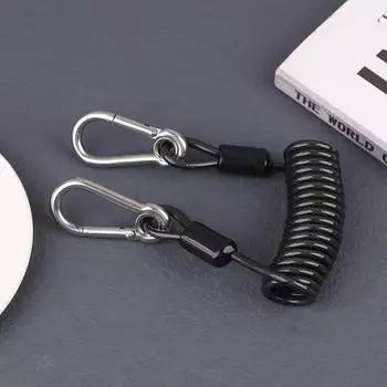 1,2 м трос для рыболовной удочки, спиральная пружина, защита от потери, эластичный шнур, трос, пружина, инструмент для предотвращения падения удочки чёрный