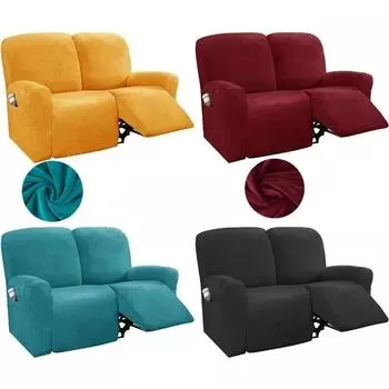 1-2-местный чехол для дивана с откидной спинкой, эластичный бархатный чехол для шезлонга, чехол для дивана, защита для мебели, эластичный боковой карман