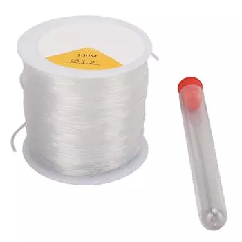 1,2 мм кристальная линия струна DIY ручная работа прозрачная эластичная круглая прозрачная эластичная струна с 2 бусинами