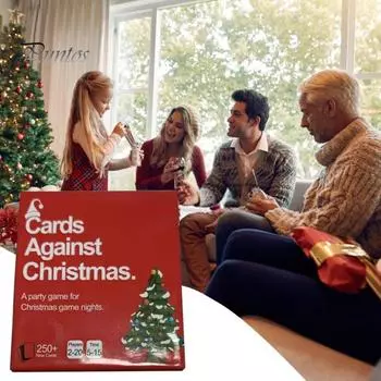 1/2 набора карточек против Рождества настольная игра с 250+ карточками с вопросами для детей взрослых друзей семьи бумажная карточная игра вечеринка рождественская ночь интерактивная 1pc красный