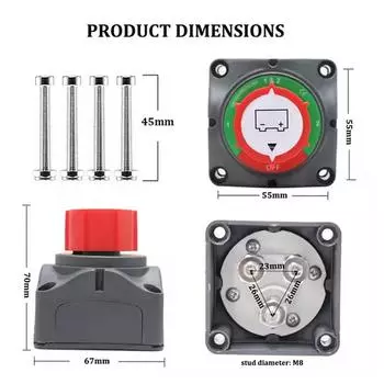 1-2-Оба-Выкл Отключение Аккумулятора 12В-48В Водонепроницаемый Выключатель Аккумулятора Сверхмощный Изолятор Аккумулятора Для Автомобилей, Автодомов, Квадроциклов, Мотовездеходов, One Size