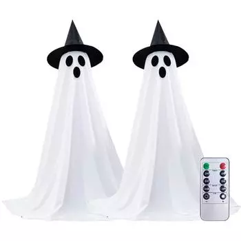 1/2 Packs Halloween Ghost Lights Halloween Decorations Outdoor Light Up Ghost E