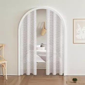 1/2 панели Помпон Бохо Прозрачные шторы Оконная вуаль Полупрозрачные длинные шторы Карман для гостиной Спальня Кухня Домашний декор 132x160cm