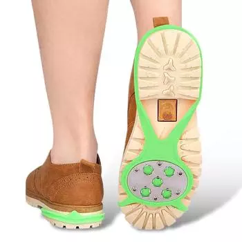 1/2 пары 5 зубцов шипов для льда для обуви противоскользящие походные скалолазательные снежные шипы кошки цанги цепные когти захваты чехол для ботинок зелёный