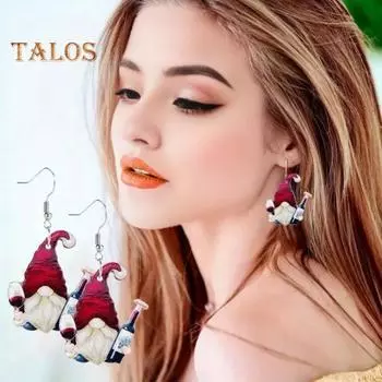 1/2 пары акриловых сережек-крючков, гном, держащий чашку красного вина, серьги-подвески, женские сверкающие серьги на День святого Валентина 1 Pair