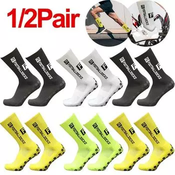 1/2 пары футбольных носков, круглые силиконовые носки с присоской, противоскользящие футбольные носки для мужчин, спортивные, для бейсбола, регби, длинные чулки 1pair белый
