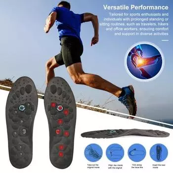 1/2 пары магнитных акупрессурных стелек для ног для мужчин и женщин, гелевые комфортные вставки для обуви с магнитами для ног, стельки с поддержкой свода стопы для снятия усталости ног S 1Pair