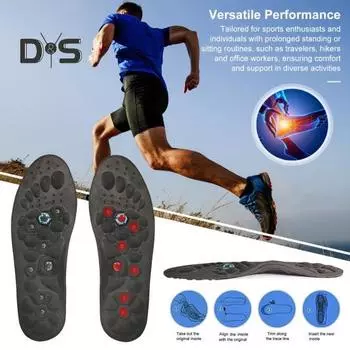 1/2 пары магнитных акупрессурных стелек для ног для мужчин и женщин, гелевые комфортные вставки для обуви с магнитами для ног, стельки с поддержкой свода стопы для снятия усталости ног M 1Pair
