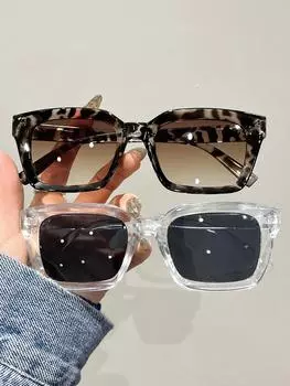 1/2 PC S Fashion Square Plastic Frame Women Sunglasses For Men Daily Life Shades Eyewear Accessories.