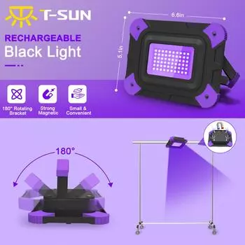 1/2 PCS LED UV Black Lights Work Light Stage Blacklight Ultraviolet Flood Effect Light for Halloween Xmas Dance DJ Disco Party 1PC
