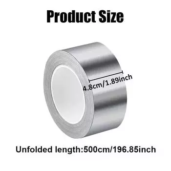 1/2 рулона алюминиевой фольги, водонепроницаемая, маслостойкая, для ремонта кухонной плиты, раковины, вытяжки, труб, самоклеящаяся лента-герметик