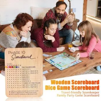 1/2 Sets Wooden Scoreboard Heavy Duty Adults Family Party Dice Game Scoring Sheet Paper Card Game Score Board Game Night Essentials 1pc