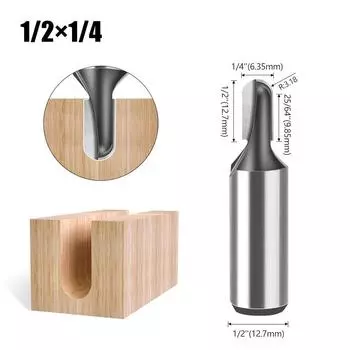 1/2 shank 12 shank deep round bottom cutter, woodworking milling cutter slotting cutter trimming machine tool head engraving machine bakelite cutter Deep Round Bottom Knife 1/2 * 1/4