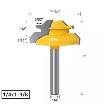 1/2 Shank 1/4 Shank 45 Degree Mortise Cutter Woodworking Cutter Puzzle Cutter Wood Milling Cutter Line Cutter Right Angle Cutter 45 degree tenon knife 1/4 * 1-3/8