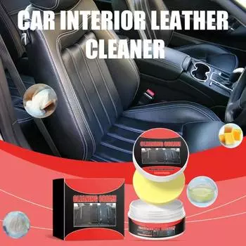 1/2 шт 100 г Крем для чистки кожи с губкой Восстанавливает блеск Водонепроницаемая защита Удаление пятен Паста для восстановления кожи 1pc