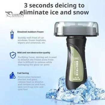 1/2 шт. 100 мл средство для таяния снега для автомобилей и домов точка замерзания тает лед за 3 секунды морозный спрей портативный очиститель льда стеклоочиститель для автомобиля и дома очиститель снега 1pc