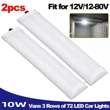 1/2 шт 12-80 В подсветка 72 бусины освещение отсека грузовика автомобиль рекреационный автомобиль кабина лампа для чтения с выключателем багажника освещение
