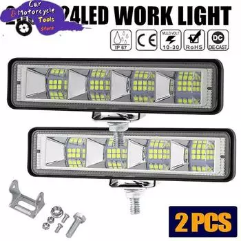 1/2 шт. 24 светодиодных ретрофитных лампы 6 дюймов светодиодные плоские рабочие фары точечные светильники для автомобилей внедорожников светодиодные противотуманные фары для бездорожья