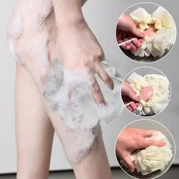 1/2 шт 2-в-1 мочалка для ванны шелковая дыня шарик для ванны полотенце мягкая отшелушивающая губка для душа для кожи 1pc