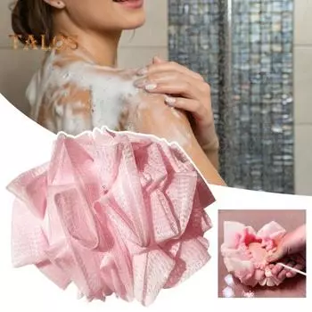 1/2 шт. 2-в-1, шариковое полотенце, мочалка с застежкой на шнурке для мыла, мягкая отшелушивающая сетка, губка для душа, инструмент для ухода за кожей, инструмент для купания для женщин и мужчин 1pc