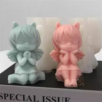 1/2 шт 3D Маленький Ангел Свеча Силиконовая Форма Желающая Девушка Ароматерапия Гипс Мыло Смола Форма Шоколад Лед Выпечка Инструмент Домашний Gi