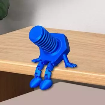 1/2 шт. 3D-печатная фигурка болта-гайки с шарнирными ногами, подвижными суставами, мультяшная фигурка-винт, игрушка-статуэтка для домашнего офиса, украшение для рабочего стола, орнамент