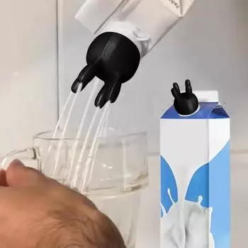 1/2 шт. 3D-печатная крышка из-под молока, забавная крышка для бутылки, новинка в коробке, дивертор 1pc чёрный