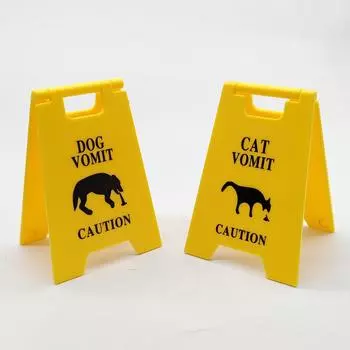 1/2 шт. 4-дюймовый знак предупреждения о рвоте у кошек и собак, забавный декоративный знак для кошек, здесь живут кошки, новинка, настольный знак, предупреждающий знак для двора, подарочный знак с кляпом для коллеги, владельца домашнего животного Cat