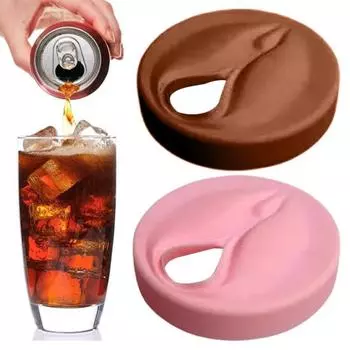 1/2 шт. 54 мм крышка для банки с газировкой в форме влагалища, силиконовая, не содержащая бисфенол-А, непроливаемая, пылезащитная крышка для банки с газировкой, стандартного размера, крышка для банки с энергетическими напитками, пивом, соком