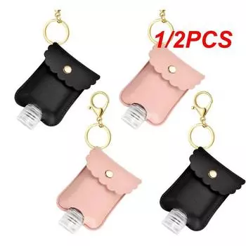 1/2 шт 60 мл портативный дезинфицирующий гель для рук с кобурой-брелком, дополнительная бутылка для путешествий, многоразовый пластиковый флакон для спирта/дезинфицирующего средства для рук