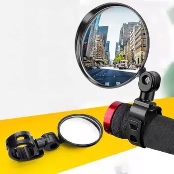 1/2 шт 7,5 см велосипедное зеркало заднего вида на руль для велосипеда мотоцикла вращение на 360 градусов регулируемое для езды на велосипеде велосипедное зеркало 1 pc чёрный