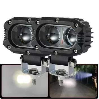 1/2 шт 8-80 В мотоциклетные светодиодные противотуманные фары шестиугольный прожектор универсальный желтый белый вспомогательный фонарь 15 Вт 1pc