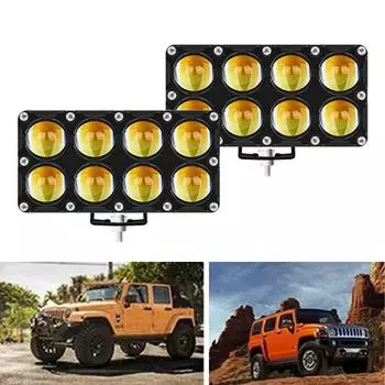 1/2 шт. 8 линз вспомогательный мотоциклетный прожектор рабочие противотуманные фары фара дальнего света фара - 32 Вт/9-80 В 1pcs