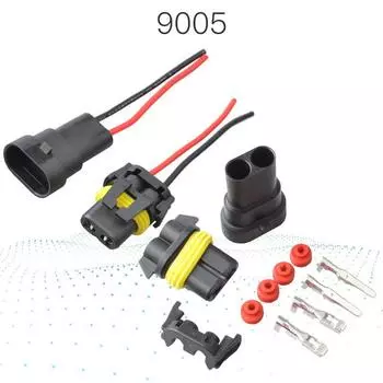 1/2 шт. 9005 один слот с проводом 10 см патрон лампы фара противотуманная фара штекер адаптер водонепроницаемый автомобильный разъем A1