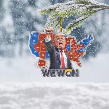 1/2 шт. акриловое президентское подвесное украшение рождественская елка зеркало заднего вида автомобиля подвесное 2D плоское украшение 2024 года результаты выборов в Америке подвеска 1pc