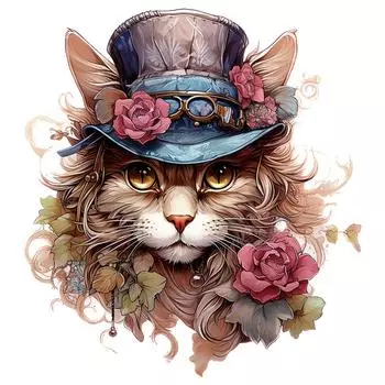 1/2 шт., элегантная наклейка с изображением кота, утюг на наклейке, джентльменский цилиндр, животные, цветы, сделай сам, термотрансферная печать, для сумок, подушек, джинсов