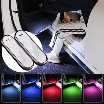 1/2 шт. Автоматическая открывающаяся дверь, безопасная, предупредительная сигнальная лампа для предотвращения столкновений, автомобильные дверные фонари, светодиодный приветственный свет с магнитным управлением и зарядкой через USB