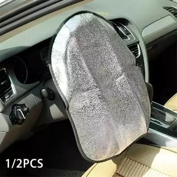 1/2 шт. автомобильный солнцезащитный козырек на руль, защита от солнца и теплоизоляция, солнцезащитный козырек, автомобильный солнцезащитный козырек, автомобильные принадлежности 1PC серебряный